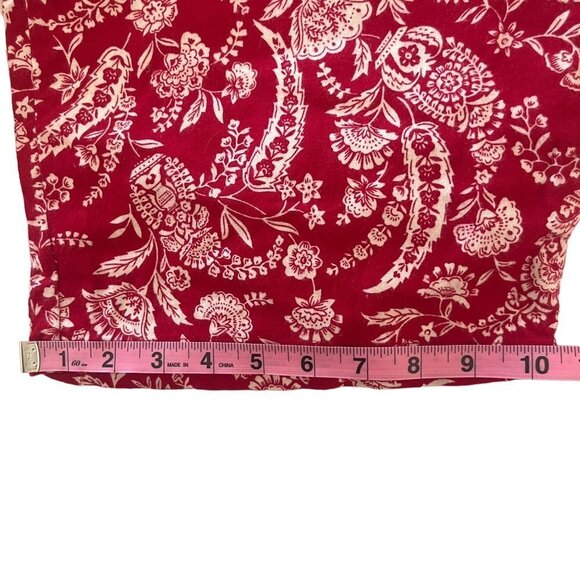 Liz‎ Claiborne Pajama Pants Womens XL Red Floral Sleepwear Cotton Straight Leg - Picture 7 of 8